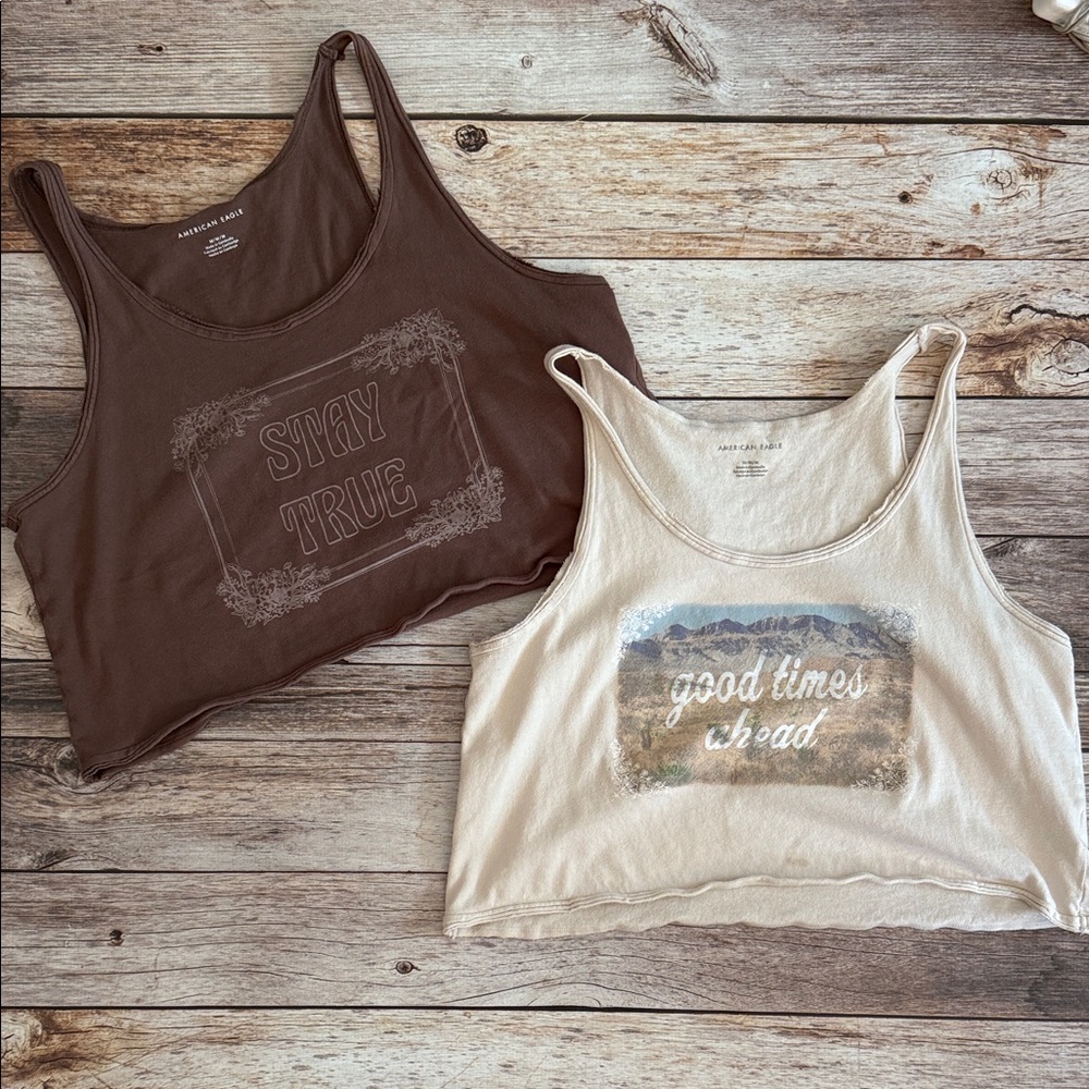 American Eagle Crop Tank Tops - Lot of two